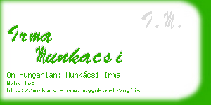 irma munkacsi business card